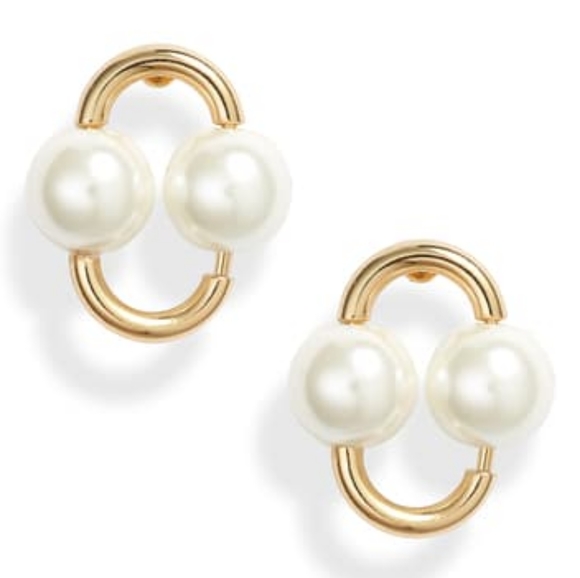 kate spade Jewelry - NEW Kate Spade Dual Imitation Pearl Stud Earrings